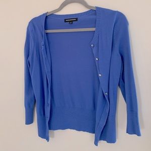 Cornflower blue 3/4-sleeve cardigan